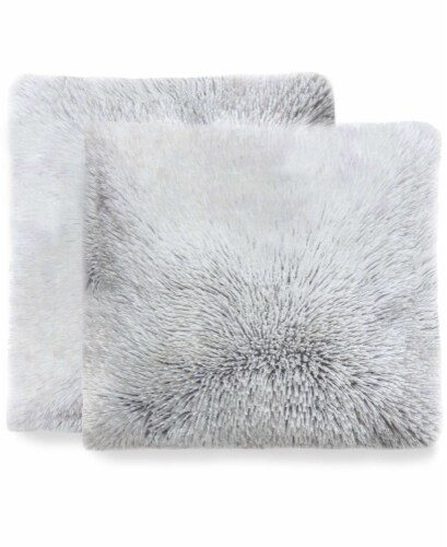 Cheer Collection Shaggy Long Hair Plush Faux Fur Accent Pillows - 20 x 20 inches - Set of 2 Perspective: back