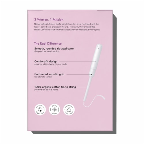 Rael Organic Cotton Regular Tampons Perspective: back