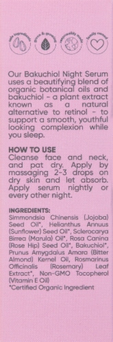 Sky Organic Youth Boost Bakuchiol Night Serum Perspective: back