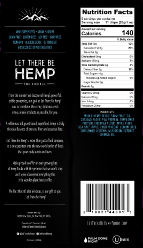 Let There Be Hemp™ Original Grain-Free Hemp Chips Perspective: back