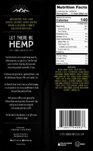 Let There Be Hemp Vegan Ranch Grain-Free Hemp Chips Perspective: back
