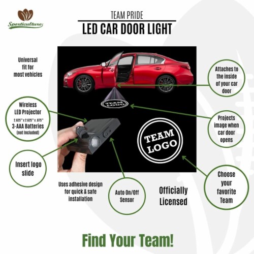 NFL Arizona Cardinals Team Pride LED Car Door Light Perspective: back