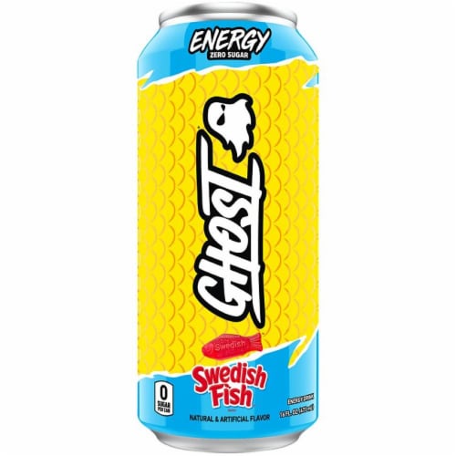 Ghost® Zero Sugar Swedish Fish® Energy Drink Can Perspective: back