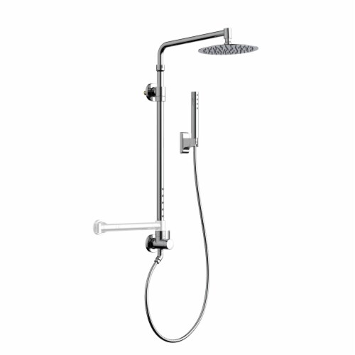 PULSE ShowerSpas Atlantis Chrome Shower System Perspective: back