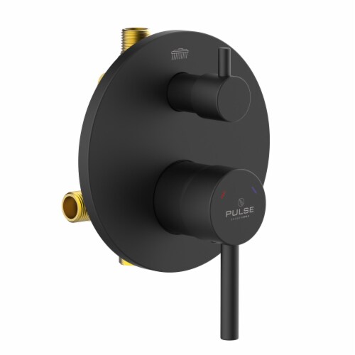 PULSE ShowerSpas Two Way TruTemp Pressure Balance Valve with Matte Black Trim Kit Perspective: back