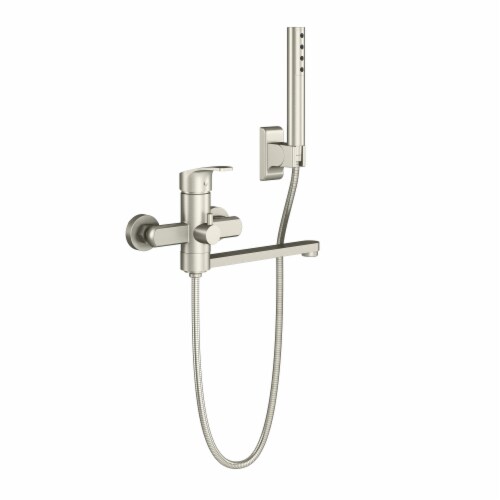PULSE ShowerSpas Brushed-Nickel Wall Mounted Tub Filler Perspective: back