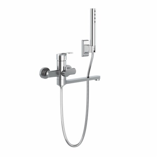 PULSE ShowerSpas Chrome Wall Mounted Tub Filler Perspective: back