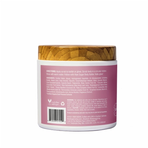 Raw Sugar® Beach Rose + Coconut Milk + Shea Whipped Scrub Perspective: back