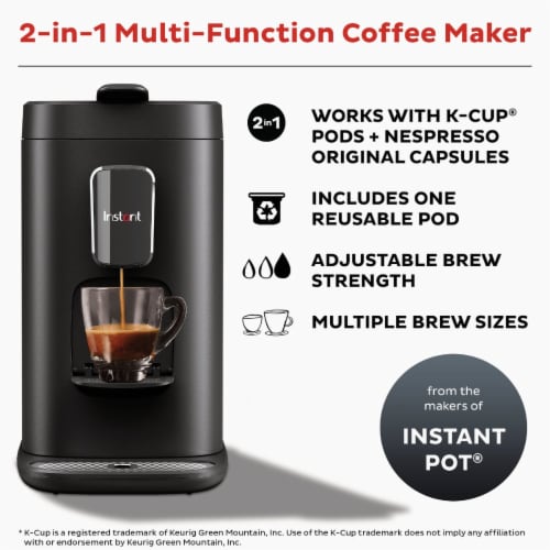 Coffee Machine for Nespresso, 3-in-1 Coffee Maker for Nespresso, K-Cup Pod  and Ground Coffee, Coffee and Espresso Machine Combo Compatible with 19 Bar  Pressure Pump, Removable Water Reservoir 