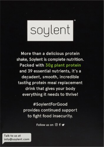 Soylent® Complete Protein Chocolate Nutrition Shake Perspective: back