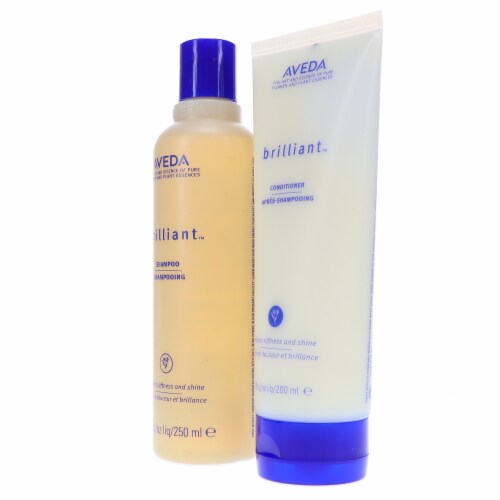 Aveda Brilliant Shampoo 8.5 oz & Brilliant Conditioner 6.7 oz Combo Pack Perspective: back