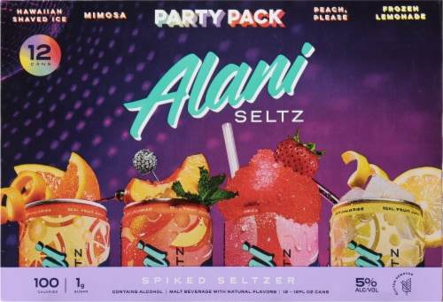 Alani Seltz Spiked Seltzer Variety Party Pack Cans Perspective: back