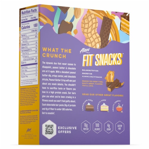 Alani NU Fit Snacks Peanut Butter Crisp Protein Bar Perspective: back