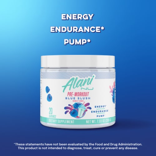 Alani Nu Blue Slush Pre-Workout Perspective: back