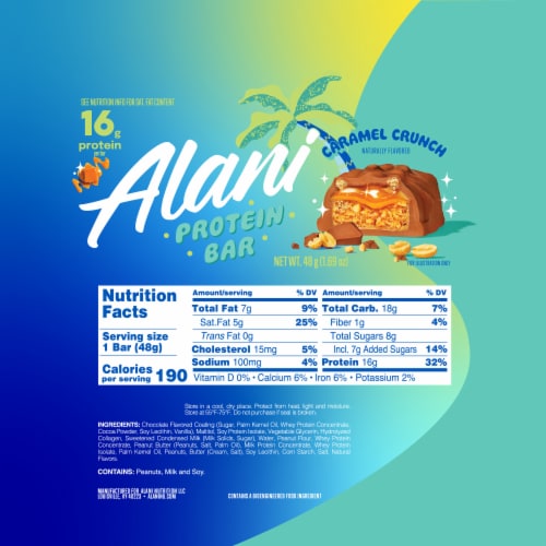 Alani Nu Caramel Crunch Protein Bar Perspective: back
