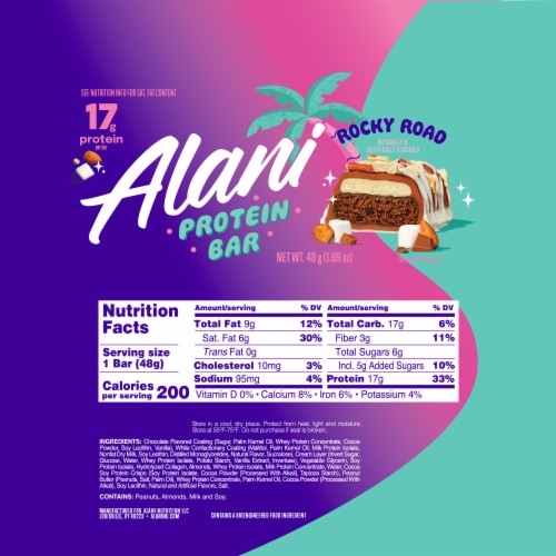 Alani Nu Rocky Road Protein Bar Perspective: back