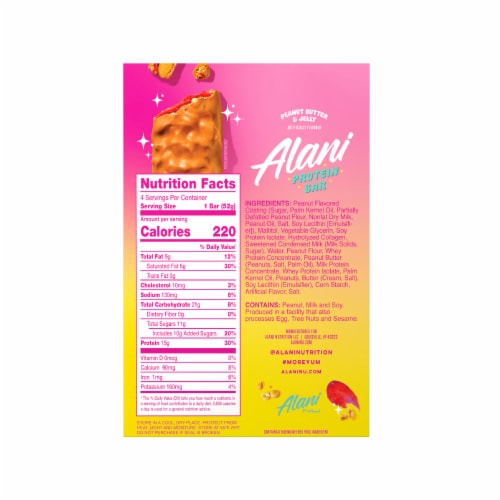 Alani Nu Peanut Butter & Jelly Protein Bars Perspective: back