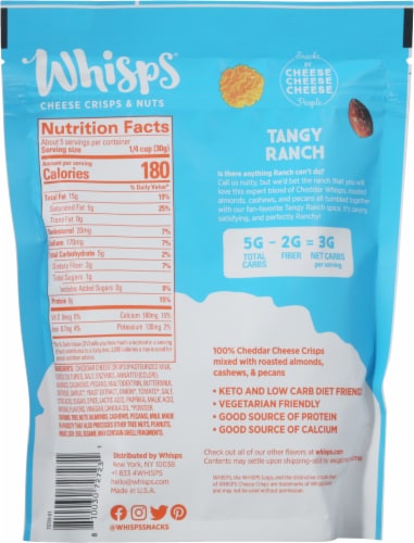 Whisps® Tangy Ranch Cheese Crisps & Nuts Snack Mix Perspective: back