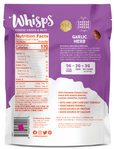 Whisps® Garlic Herb Cheese Crisps & Nuts Snack Mix Perspective: back