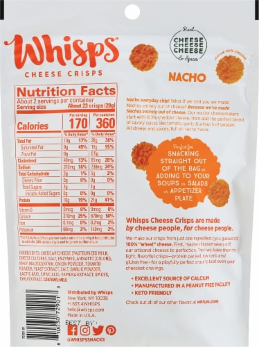 Whisps Nacho Cheese Crisps Perspective: back