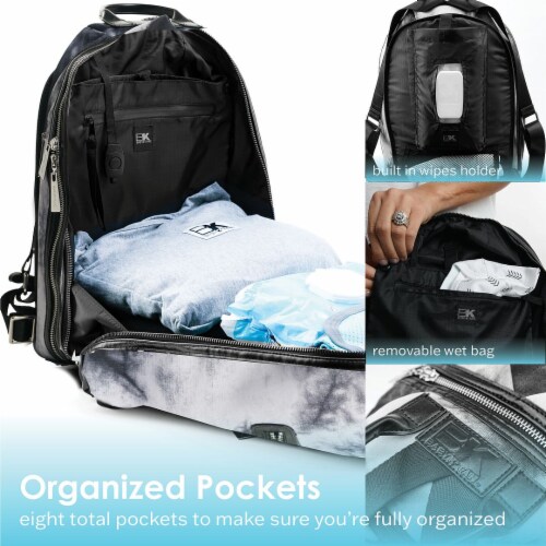Baby K'tan Diaper Bag Soujorn -Tie Dye Black Perspective: back
