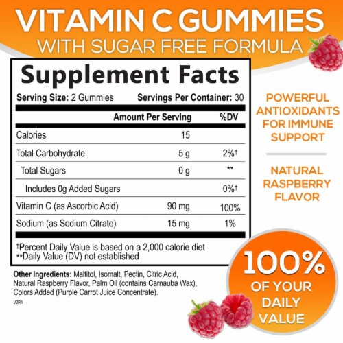 Sugar Free Vitamin C Gummies Immune Support Antioxidant Vitamin