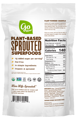 Go Raw® Coco Crunch Sprouted Organic Granola Perspective: back