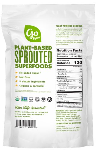 Go Raw® Apple Cinnamon Sprouted Organic Granola Perspective: back