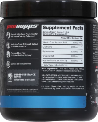 Pro Supps® Mr. Hyde® Blue Razz Signature Max Pump Protein Powder Perspective: back