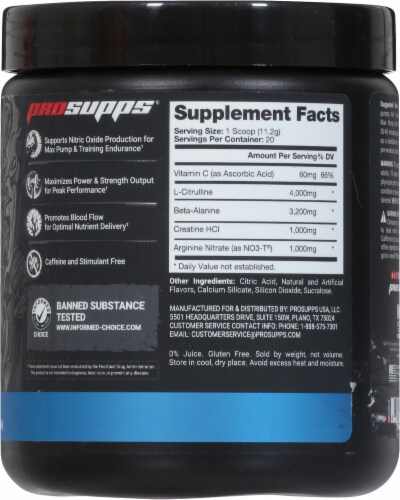 Pro Supps® Mr. Hyde® Blue Razz Signature Max Pump Protein Powder Perspective: back