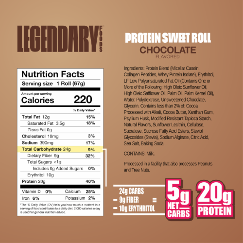 Legendary Foods™ Sweet Roll - Chocolate Perspective: back
