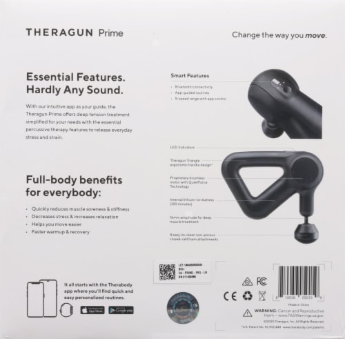 Therabody Theragun Prime Black Massage Device Perspective: back