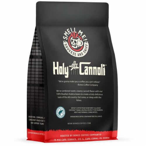 Bones Coffee Company Holy Cannoli Medium Roast Whole Bean Coffee Perspective: back