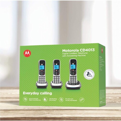 Motorola CD4013 Cordless Telephone - 3 Handsets Perspective: back
