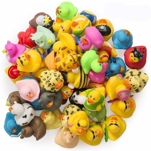 Kicko 25 Pack Assorted Rubber Ducks - 2 Inches for Kids Perspective: back