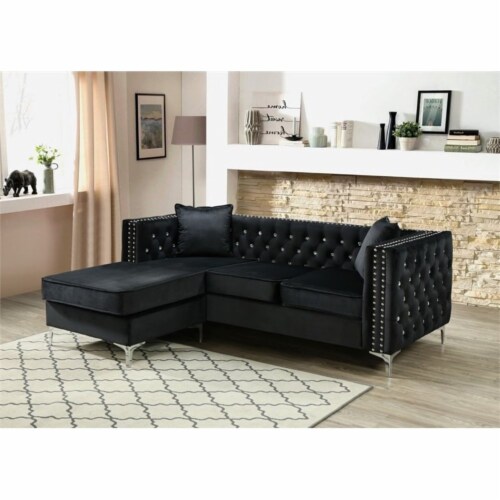 Glory Furniture Comfortable Modern Lounge Paige Velvet Sofa Chaise In