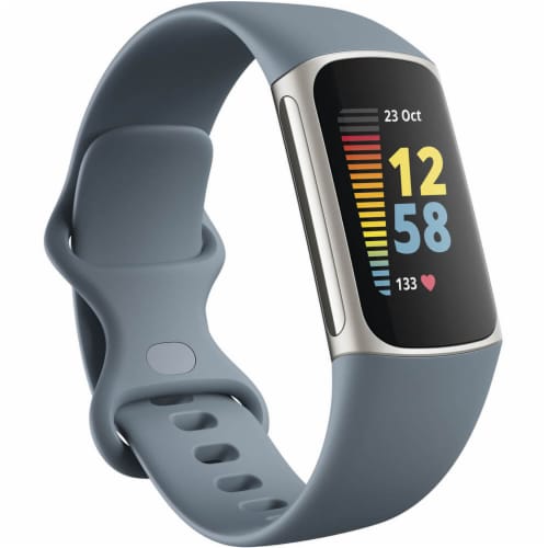 Fitbit Charge 5 Advanced Fitness & Health Tracker - Platinum Perspective: back