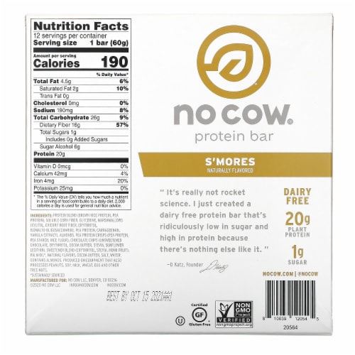 No Cow S'mores Bar - 2.12oz PK Perspective: back
