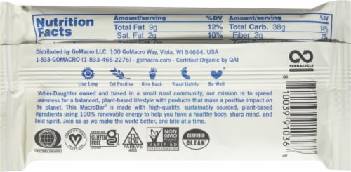 GoMacro® Macrobar® Simple Splendor Lemon Protein Bar Perspective: back
