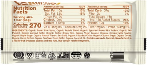GoMacro® Salted Caramel Chocolate Chip Bar Perspective: back