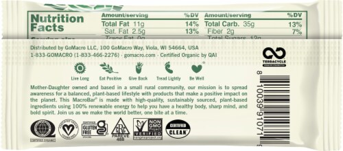 GoMacro® Cool Endeavor Mint Chocolate Chip MacroBar® Perspective: back