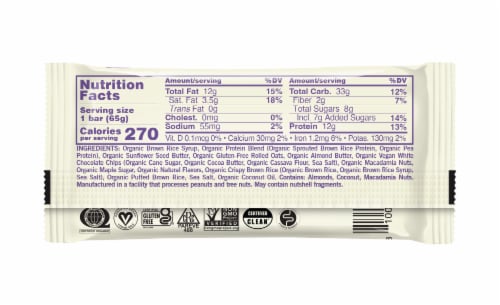 GoMacro® White Chocolate and Macadamia Nuts MacroBar® Perspective: back