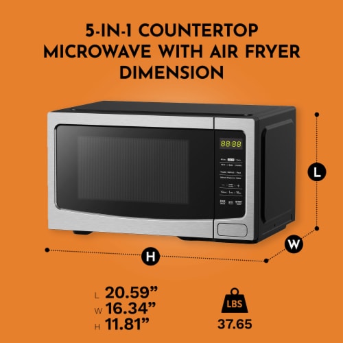 Black and Decker 5-In-1 Countertop Microwave with Air Fryer, Stainless  Steel, 1 Piece - Baker's