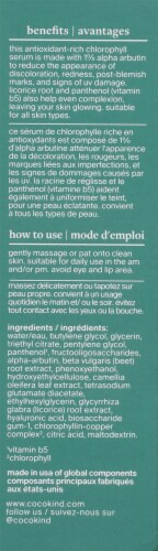 CocoKind Chlorophyll Discoloration Serum Perspective: back