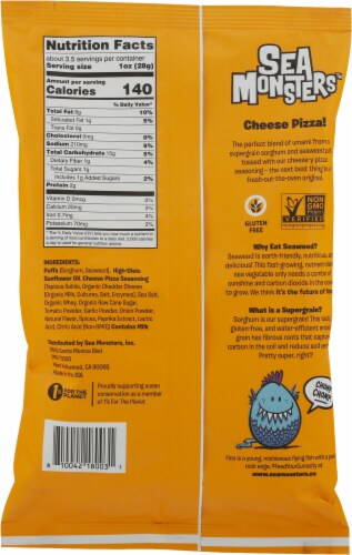 Sea Monsters™ Baked Seaweed Puff Cheese Pizza Perspective: back