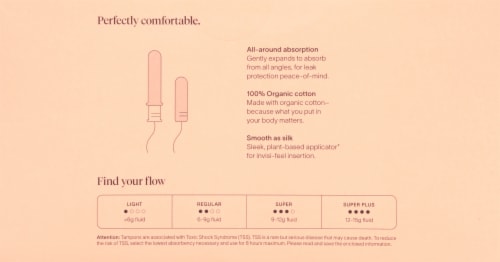 Cora® Comfort Fit Tampon™ Super/Super Plus Unscented Perspective: back