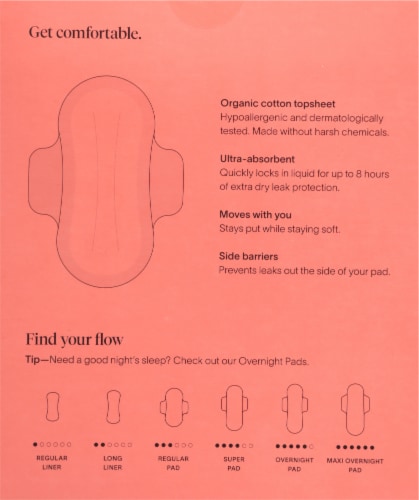 Cora Organic Ultra Thin Regular Pads Perspective: back