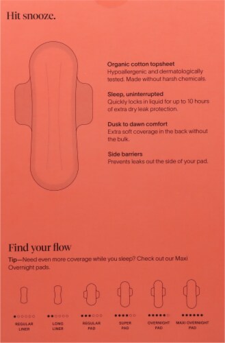 Cora™ Organic Cotton Ultra Thin Extra Long Overnight Pads Perspective: back