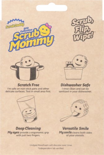 Scrub Daddy® Scrub Mommy® Dye Free Scrubber + Sponge Perspective: back