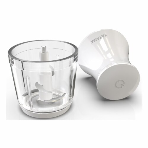 Tayama 2.5-Cup White Mini Chopper 4-Layer Blade Food Processor Perspective: back